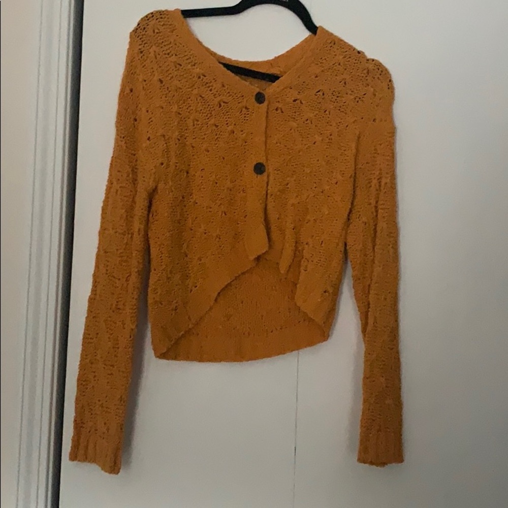 Mustard button up sweater